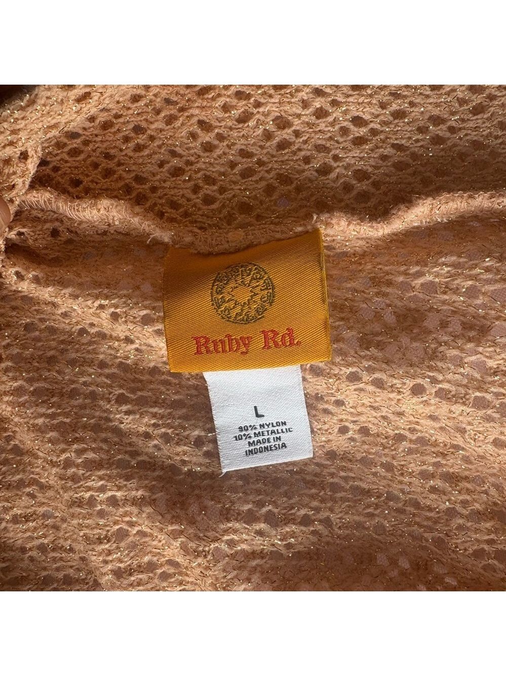 Ruby Rd. Shimmering Gold/peach Knit Top